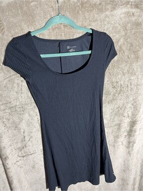 No Boundaries Black Ribbed Scoop Neck Dress